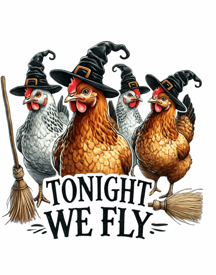 DTF Design kant en klaar – Chicken Fly S0006